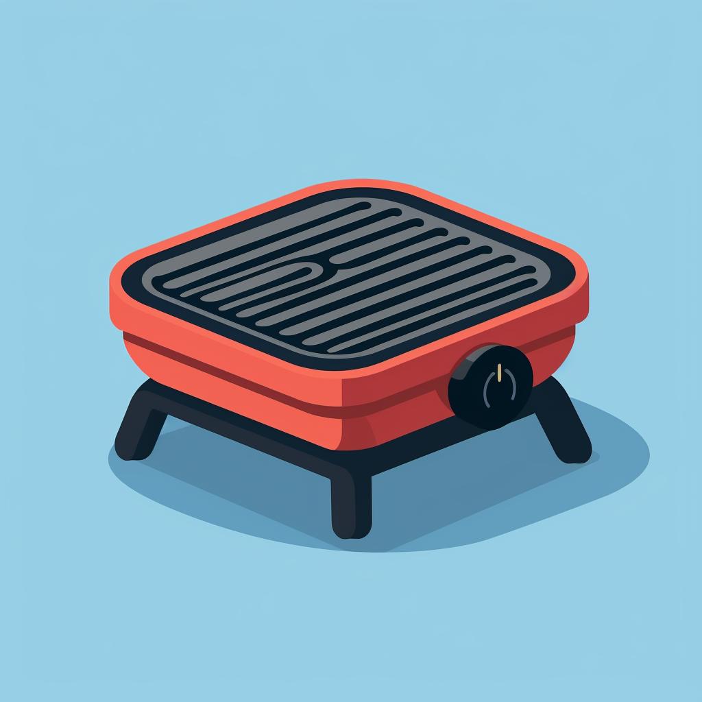 A grill pan heating on a stove