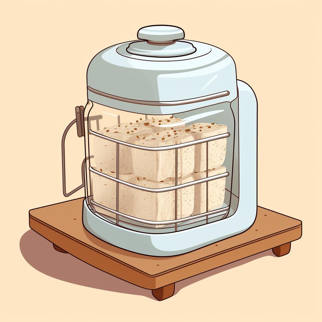 Clean, wet sourdough starter jar being air dried on a dish rack