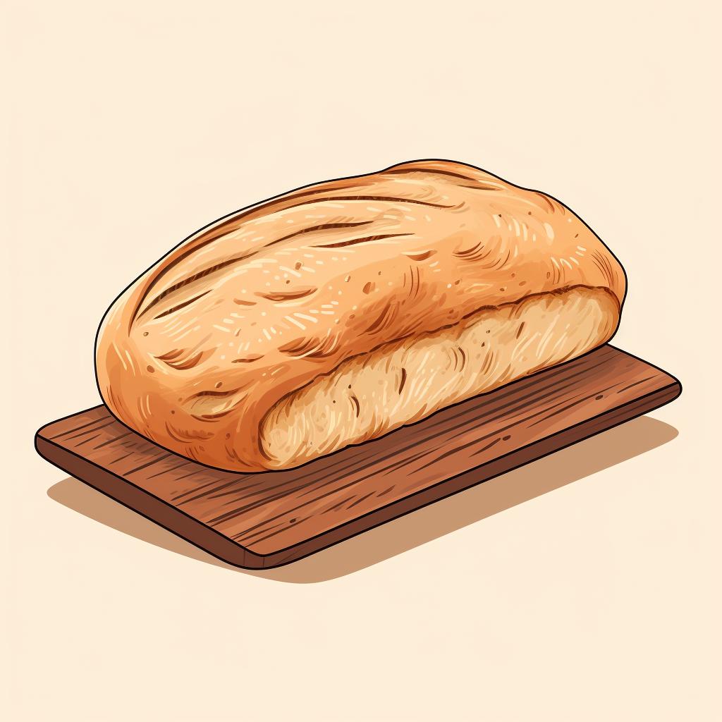 A loaf of sourdough bread on a wooden cutting board