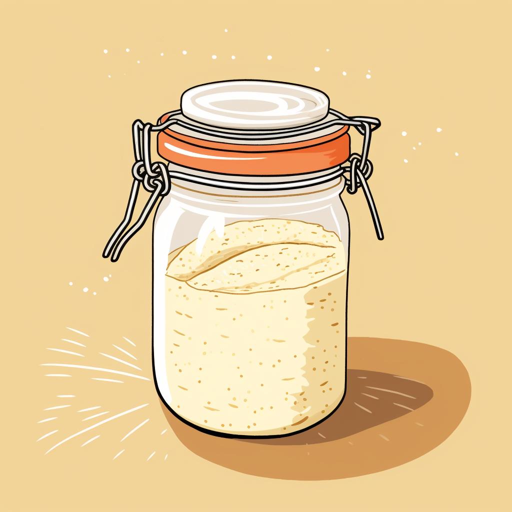 A jar of active, bubbly sourdough starter.